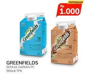 Promo Harga Greenfields Fresh Milk All Variants 500 ml - Indomaret