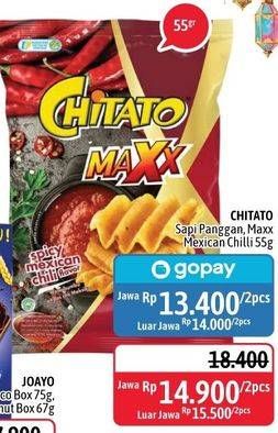 Promo Harga CHITATO Maxx Spicy Mexican per 2 pcs 55 gr - Alfamidi