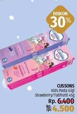 Promo Harga CUSSONS KIDS Toothpaste Strawberry Smoothie, Fruity Berries 45 gr - LotteMart