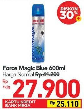 Promo Harga FORCE MAGIC Insektisida Spray Blue 600 ml - Carrefour