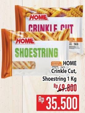 Promo Harga Home French Fries Crinkle Cut, Shoestring 1000 gr - Hypermart
