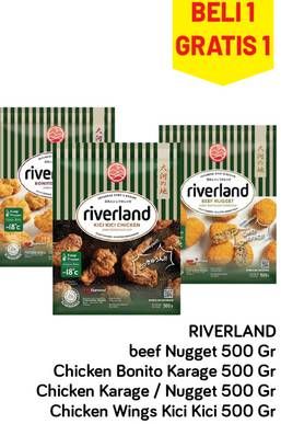 Promo Harga Riverland Beef Nugget/Bonito Karage/Chicken Karaage/Chicken Nugget/Kici Kici Chicken   - Hypermart