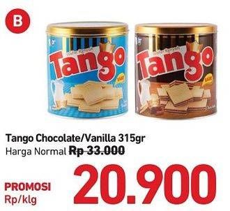 Promo Harga TANGO Wafer Chocolate, Vanilla Milk 315 gr - Carrefour
