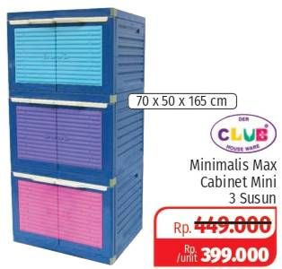 Promo Harga CLUB Minimalis Max Cabinet Mini Susun 3  - Lotte Grosir