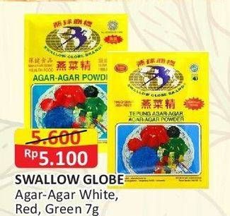 Promo Harga Swallow Agar Agar Powder Putih, Hijau, Merah 7 gr - Alfamart