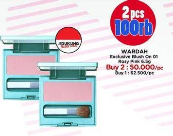Promo Harga Wardah Exclusive Blush On 01 Rose Pink 6 gr - Watsons