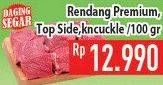 Promo Harga Daging Rendang Premium/Knuckle Roast/Topside Steak 100gr  - Hypermart