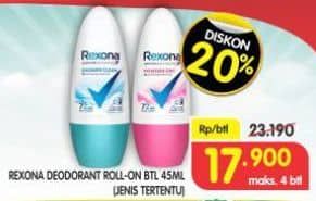 Promo Harga Rexona Deo Roll On 45 ml - Superindo