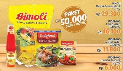 Promo Harga Paket 50ribu (Bimoli Minyak Goreng+ Indofood Kecap Manis + Indofood Sambal + Indofood Bumbu Rendang)  - LotteMart