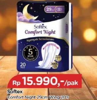 Promo Harga Softex Comfort Night Wing 29cm 20 pcs - TIP TOP