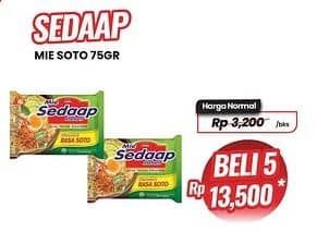 Promo Harga Sedaap Mie Kuah Soto 75 gr - Carrefour