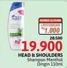 Promo Harga Head & Shoulders Shampoo Cool Menthol 160 ml - Alfamidi