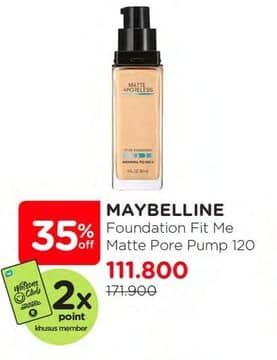 Promo Harga Maybelline Fit Me! Matte + Poreless Liquid Matte Foundation 120 Classic Ivory 30 ml - Watsons