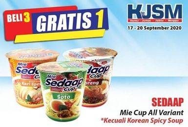 Promo Harga SEDAAP Mie Cup All Variants, Kecuali Korean Spicy Soup per 3 pcs - Hari Hari