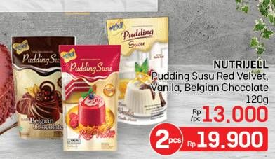 Promo Harga Nutrijell Pudding Susu Red Velvet, Susu Vanila, Susu Belgian Chocolate 120 gr - LotteMart