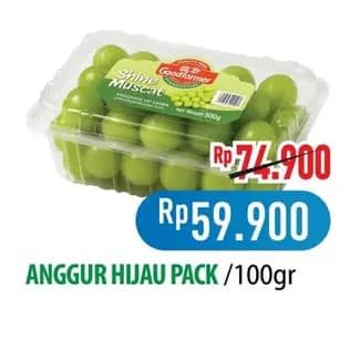 Promo Harga Anggur Hijau per 100 gr - Hypermart