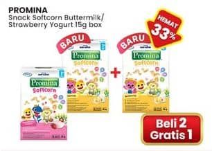 Promo Harga Promina Snack Softcorn Buttermilk, Strawberry Yogurt 15 gr - Indomaret