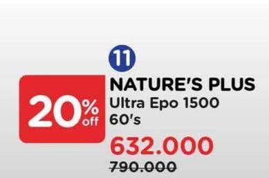 Promo Harga Natures Plus Ultra EPO 1500  - Watsons