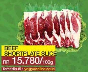 Promo Harga Beef Short Plate Slice per 100 gr - Yogya