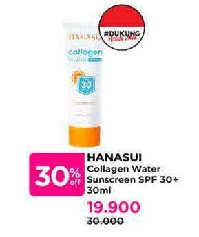 Promo Harga Hanasui Collagen Water Sunscreen SPF 30+ 30 ml - Watsons