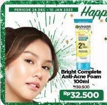 Promo Harga Garnier Bright Complete 3-in-1 Anti Acne Facial Wash 90 ml - Indomaret