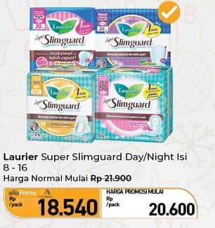 Promo Harga Laurier Super Slimguard Night 35cm 8 pcs - Carrefour
