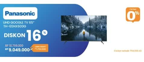 Promo Harga Panasonic TH-65NX600G | 4K Google LED TV 65 Inci  - Electronic City