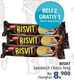 Promo Harga NABATI Bisvit Marie Sandwich Chocolate Cream 144 gr - LotteMart