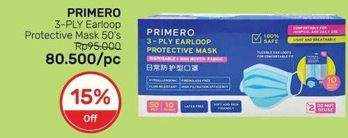 Promo Harga PRIMERO Protective Mask Earloop  50 pcs - Guardian