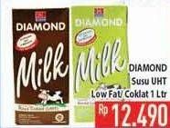 Promo Harga DIAMOND Milk UHT Low Fat High Calcium, Chocolate 1 ltr - Hypermart