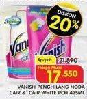 Promo Harga VANISH Penghilang Noda Cair Pink, White 425 ml - Superindo