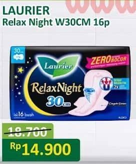 Promo Harga Laurier Relax Night 30cm 16 pcs - Alfamart