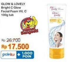 Promo Harga GLOW & LOVELY (FAIR & LOVELY) Facial Foam Bright C Glow Vitamin C 100 gr - Indomaret