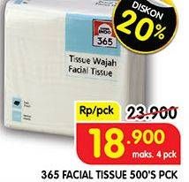 Promo Harga 365 Facial Tissue 500 sheet - Superindo