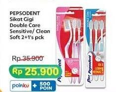 Promo Harga Pepsodent Sikat Gigi Double Care Sensitive Soft 2 pcs - Indomaret