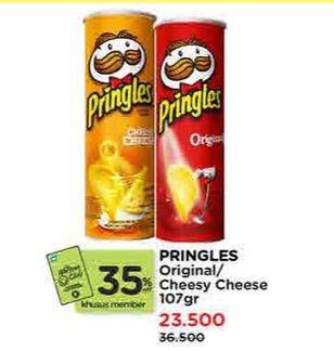 Promo Harga Pringles Potato Crisps Original, Cheesy Cheese 107 gr - Watsons