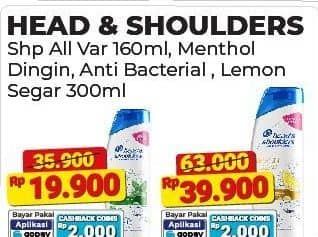 Promo Harga Head & Shoulders Shampoo All Variants 160 ml - Alfamart