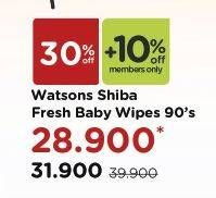 Promo Harga WATSONS Baby Wipes Shiba Inc 90 pcs - Watsons