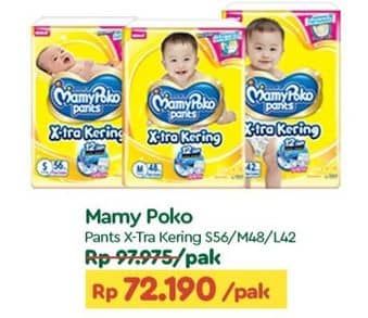 Promo Harga Mamy Poko Pants Xtra Kering S56, L42, M48 42 pcs - TIP TOP