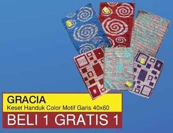 Promo Harga GRACIA Keset Handuk Color Motif Garis 40 X 60 Cm per 2 pcs - Yogya