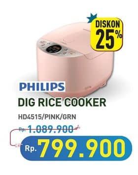 Promo Harga Philips HD4515 Fuzzy Logic Rice Cooker  - Hypermart