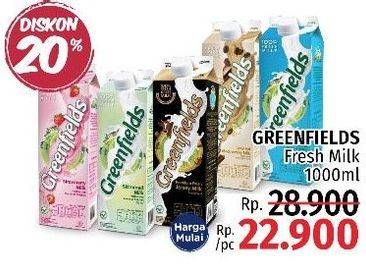 Promo Harga GREENFIELDS Fresh Milk 1000 ml - LotteMart