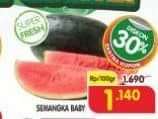Promo Harga Semangka Baby Black per 100 gr - Superindo