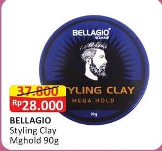 Promo Harga Bellagio Homme Styling Clay Mega Hold 90 gr - Alfamart