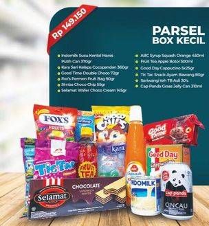 Harga Parsel Box Kecil (Indomilk Susu Kental Manis/ABC Syrup Squash/Sariwangi teh Asli)