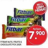 Promo Harga FITBAR Makanan Ringan Sehat Fruit, Choco per 2 pcs 25 gr - Superindo