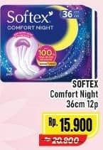 Promo Harga Softex Comfort Night Wing 36cm 12 pcs - Alfamart
