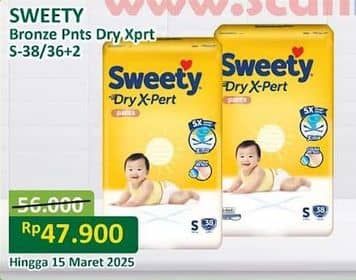 Promo Harga Sweety Bronze Pants Dry X-Pert S36+2 38 pcs - Alfamart