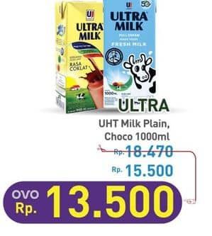 Harga Ultra Milk Susu UHT Coklat, Full Cream 1000 ml di Hypermart