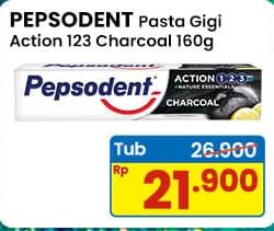 Promo Harga Pepsodent Pasta Gigi Action 123 Charcoal 160 gr - Indomaret